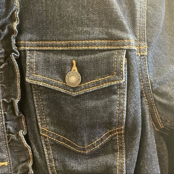 TALBOTS Sz XLP Denim Jean Jacket  With Front Pockets & Button Line Rufflels - Picture 12 of 13